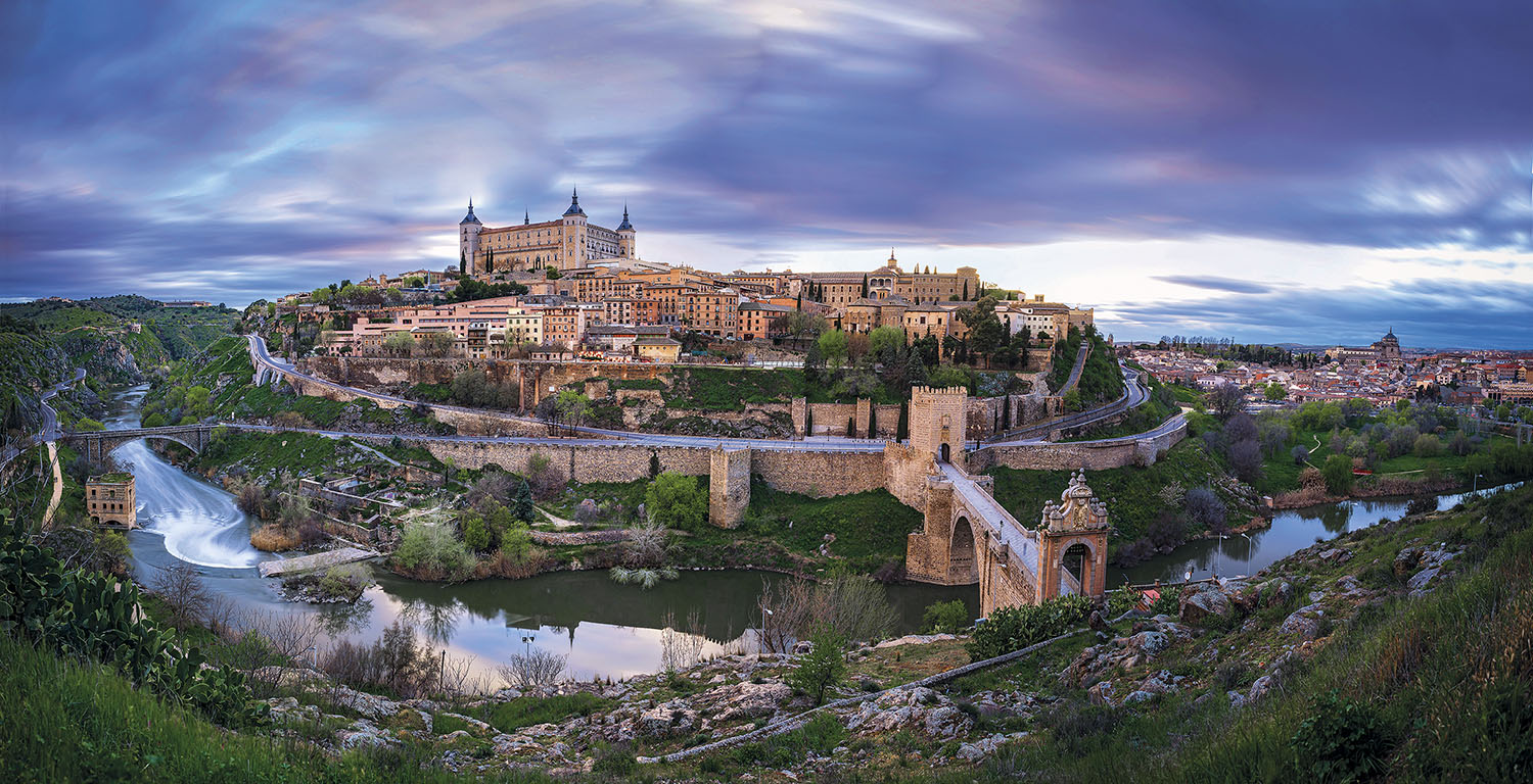 Spain, panorama view of Toledo in the evening
